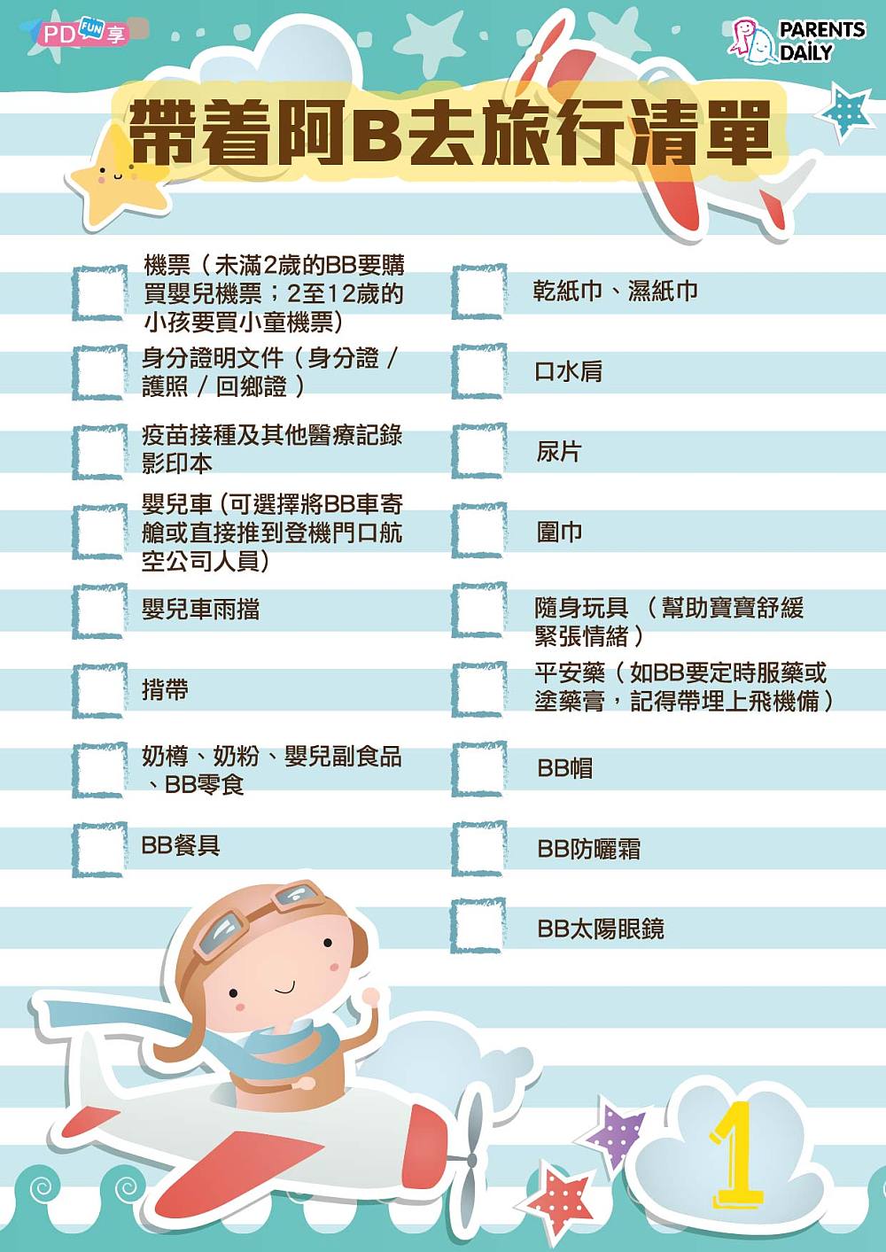 帶着阿B去旅行清單 - Parents Daily